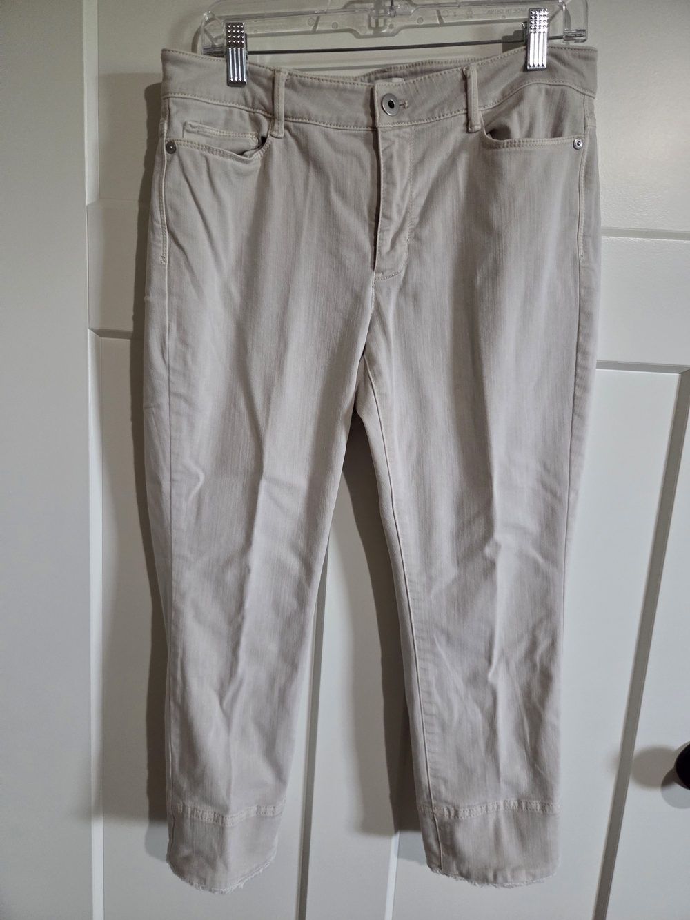 J. Jill Light Beige Cropped Stretch Jeans